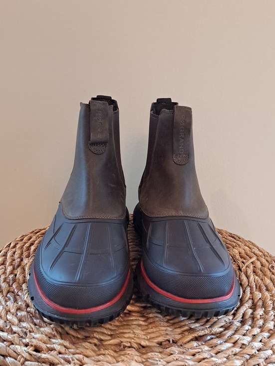 NWOT COLE HAAN Mens 4.ZEROGRAND Brown Waterproof Leather Boots 12